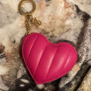 Pink Heart-Shaped Coin Keychain